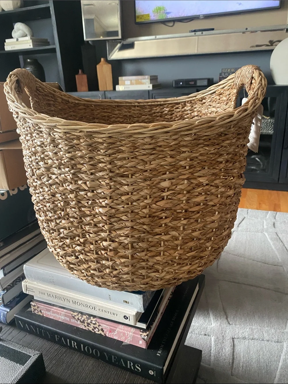 NWT BrightroomWoven Seagrass Storage Basket - Natural Brown